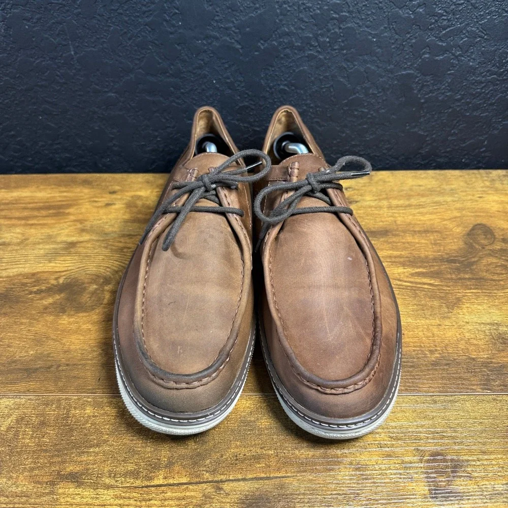 Johnston & Murphy McGuffey 25-6670 Brown Leather Moc Toe Oxford Mens 12M